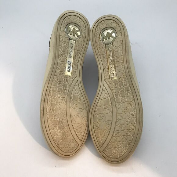 Michael Kors MK  Fashion Sneakers Women's 6M Cap Toe Brown Signature Logo Canvas - Picture 8 of 14
